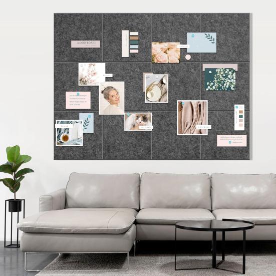 12Pcs Cork Bulletin Boards 30x30cm Adhesive Backing Message Board Wall Mount Photo Display Note Organizer for Home Office Classroom,