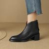 Concise Basic Women Ankle Boots Pointed Toe Mature Shoes Woman Back Zipper 2024 Autumn Winter New Genuine Leather Office Lady