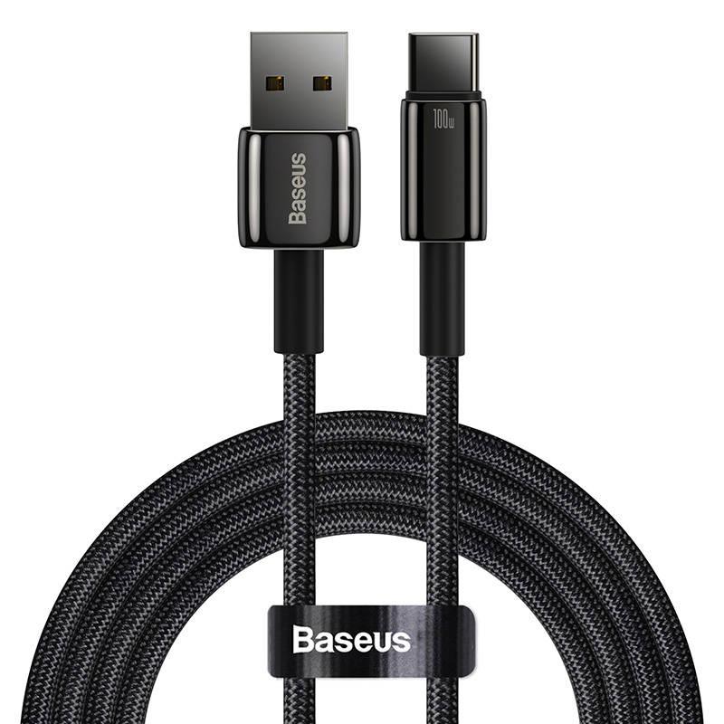 Kabel Usb Do Usb-C Baseus Tungsten Gold, 100W, 2M (Czarny)