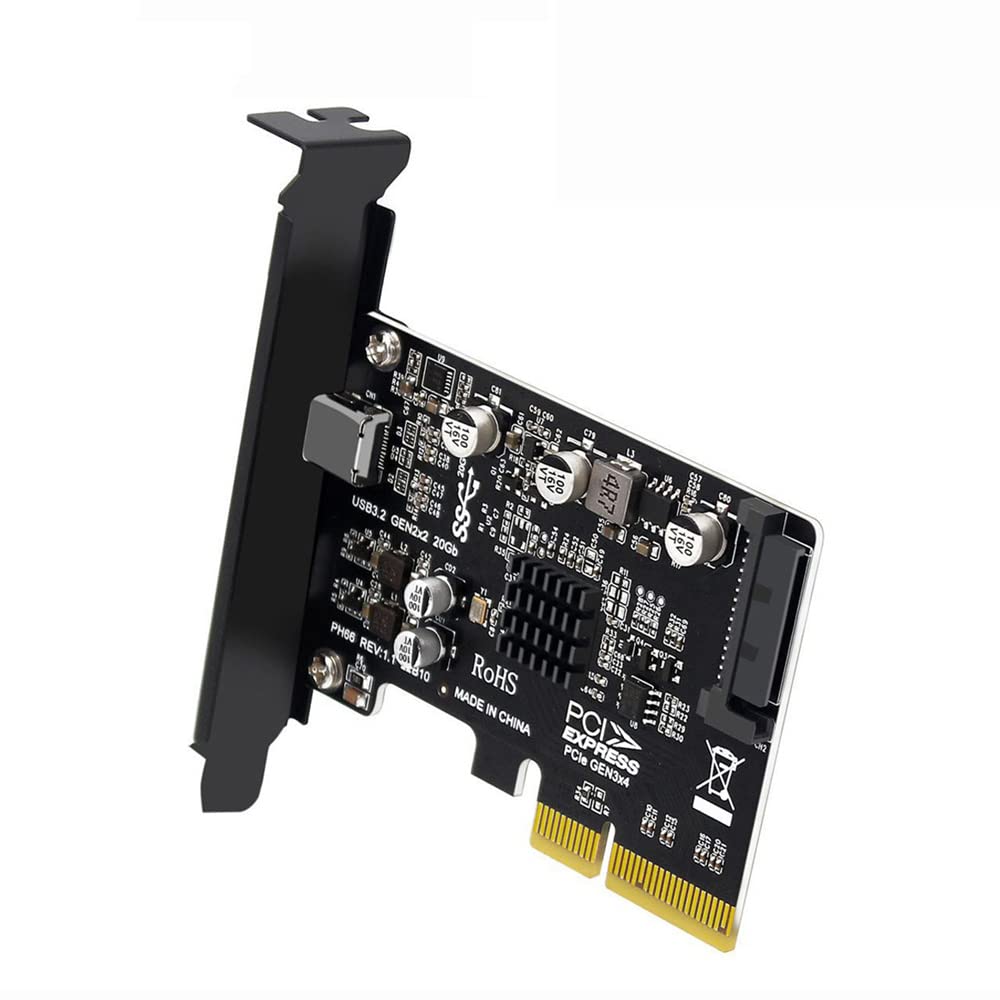 NFHK USB 3.2 Gen2 Type-C 20Gbps USB-C to PCI-E 4X Express Card Adapter for Desktop Motherboards