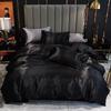 Satin Faux Silk Duvet Cover Set European and American Solid Skin-Friendly Quilt Cover Sleeping Naked Cozy Bedclothes No Sheets
