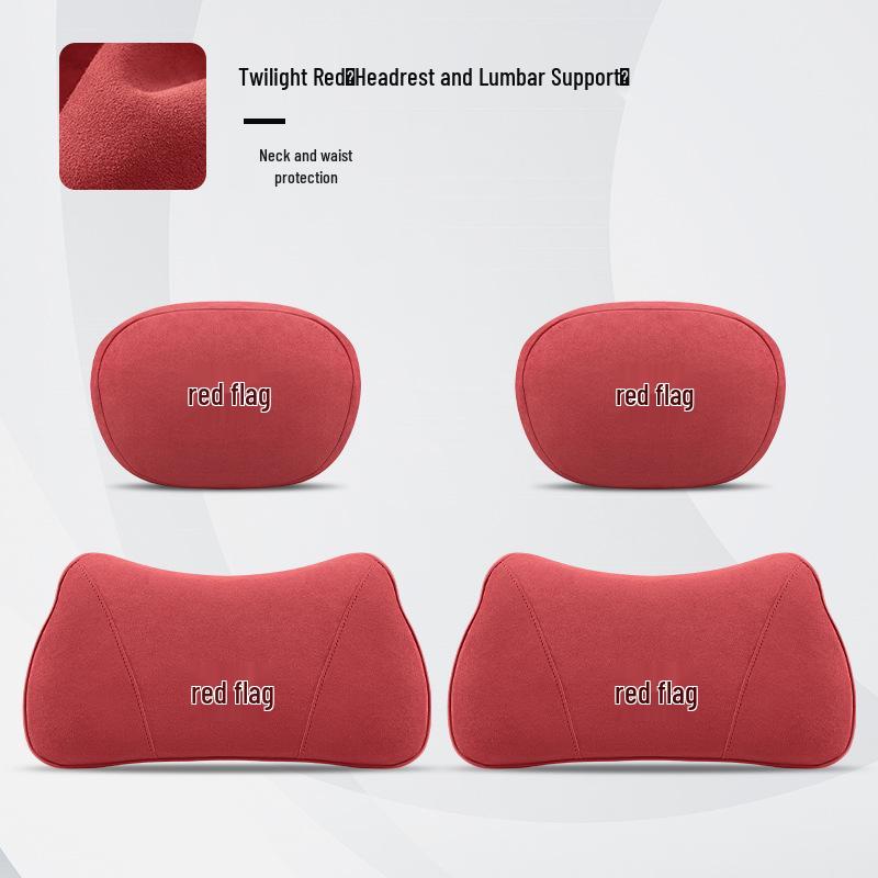Car Headrest Neck Pillow & Lumbar Support Cushion for Hongqi H5, HS5, H7, H9, HS3, QM5, LS7