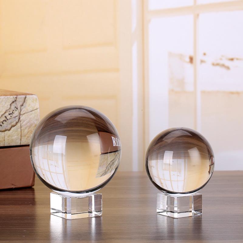 Transparent White Crystal Ball Ornament - Perfect High-End Gift for Home, Office, or Living Room Decor