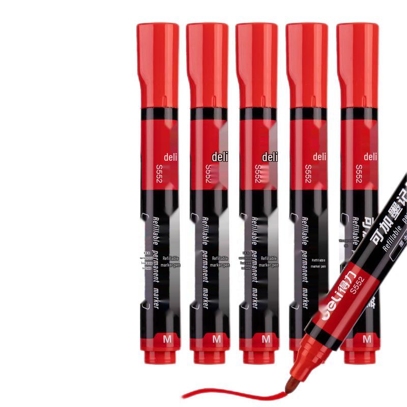 Deli Refillable Oil-Based Thick Tip Marker Pen 1.8mm