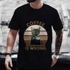 Men's Street Wear Cat Lover Funny Coffee Because Murder Print T-shirt Short Sleeve O-neck Streetwear Summer T Shirts Men