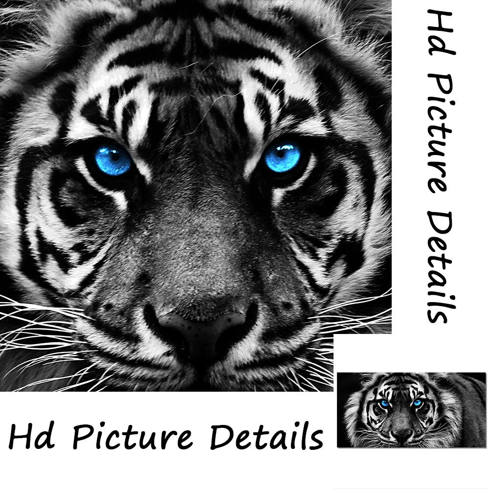 Toile imprimée tigre bleu l.60 x H.90 cm