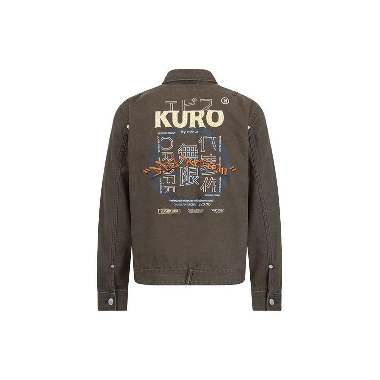 Evisu Work Pocket Denim Jacket Men jackets Dark-Charcoal 2EAGNM2DJ774XXCT