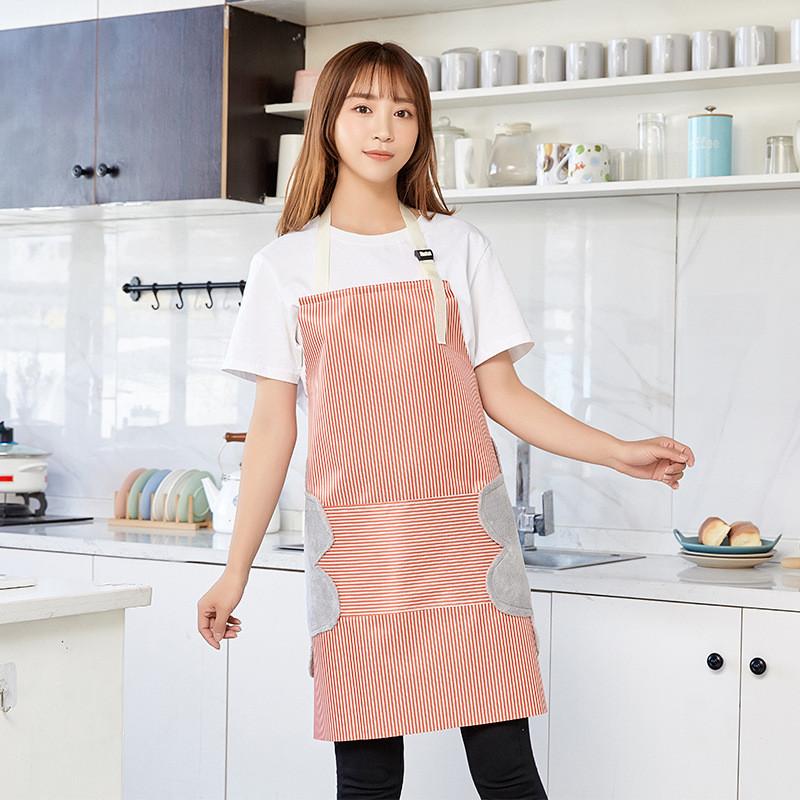 Striped Apron Sleeveless Waterproof Design Oxford Cloth Enthusiasts Cooking