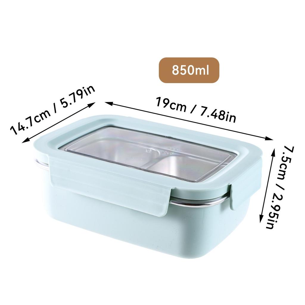 304 Stainless Steel Bento Lunch Box For Kids Students Portable Sealed Fruit Salad Food Container With Compartment Microwave Safe