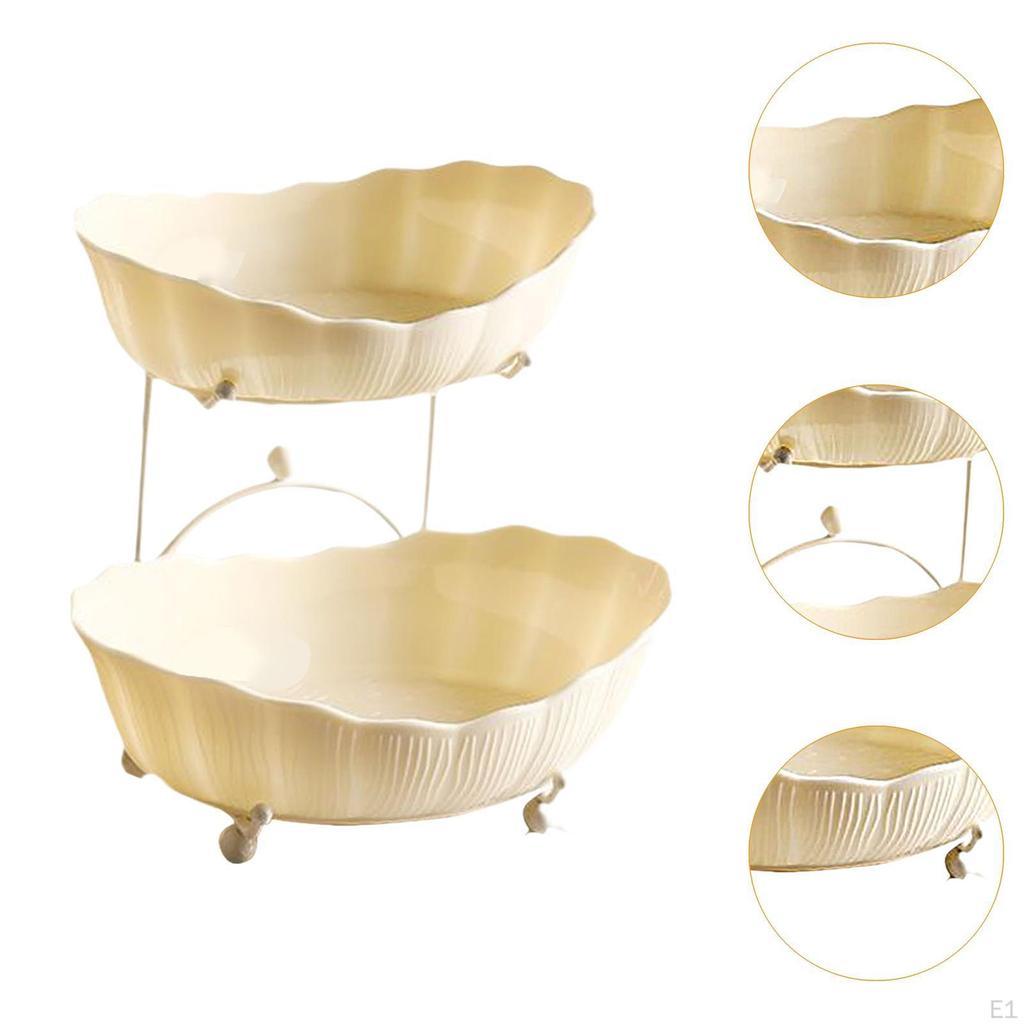 Tiered Fruit Bowl Basket Display Stand Dessert Cupcake Plate Platter Bread Vegetable Holder Serving