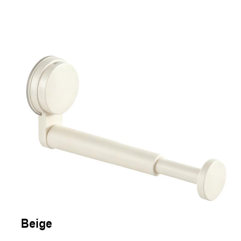 KEBIDU Telescopische Zuignap Kledingstang Zonder Boren, 5KG Zware Belasting Roestvrij Wandhanger Stang voor Badkamer Kledingkast Tas Paraplu Sjaal Opberging Beige grijs