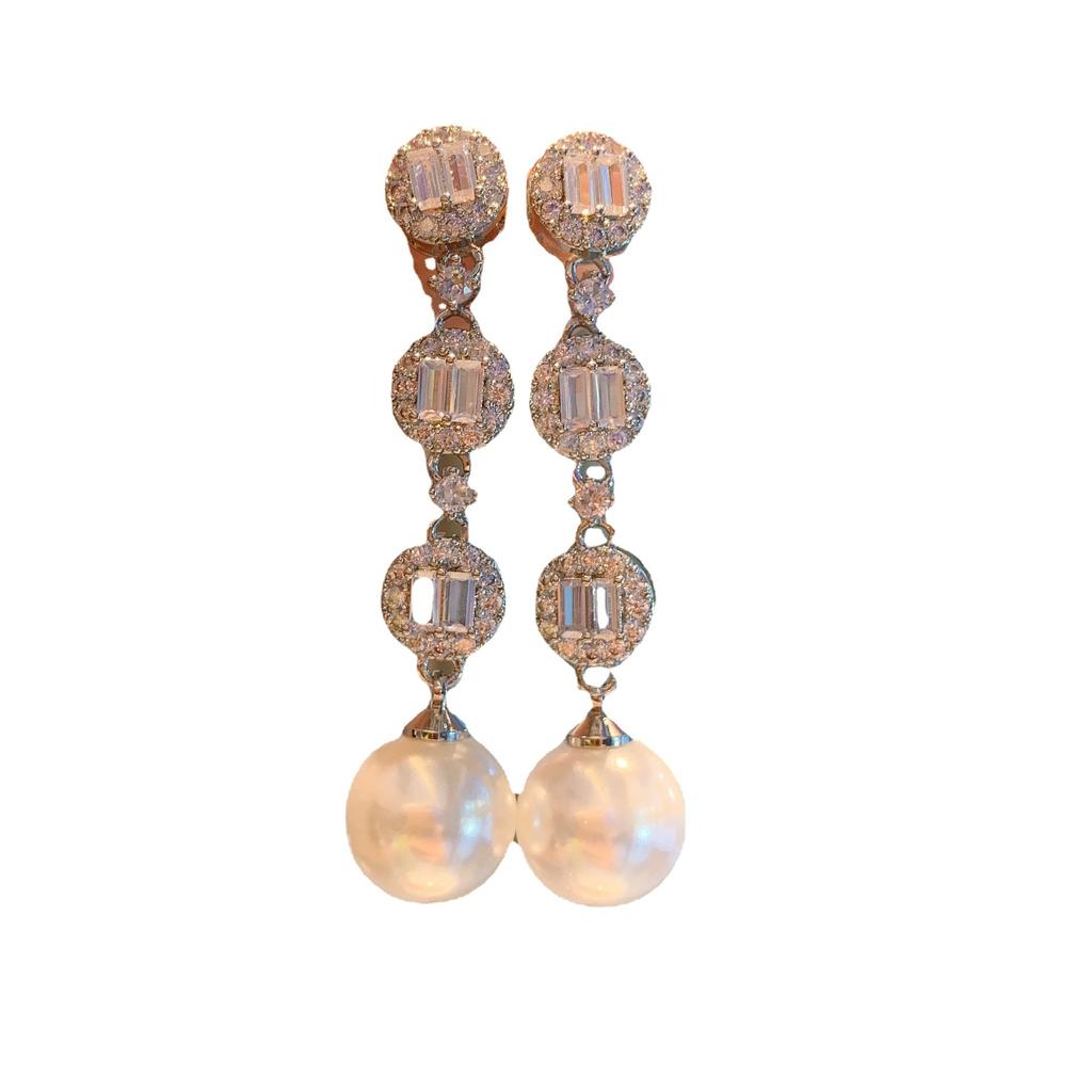 Huamei Jewelry Jewelry Stud Earrings Pearl Simple French Retro Light Luxury High-End Women'S