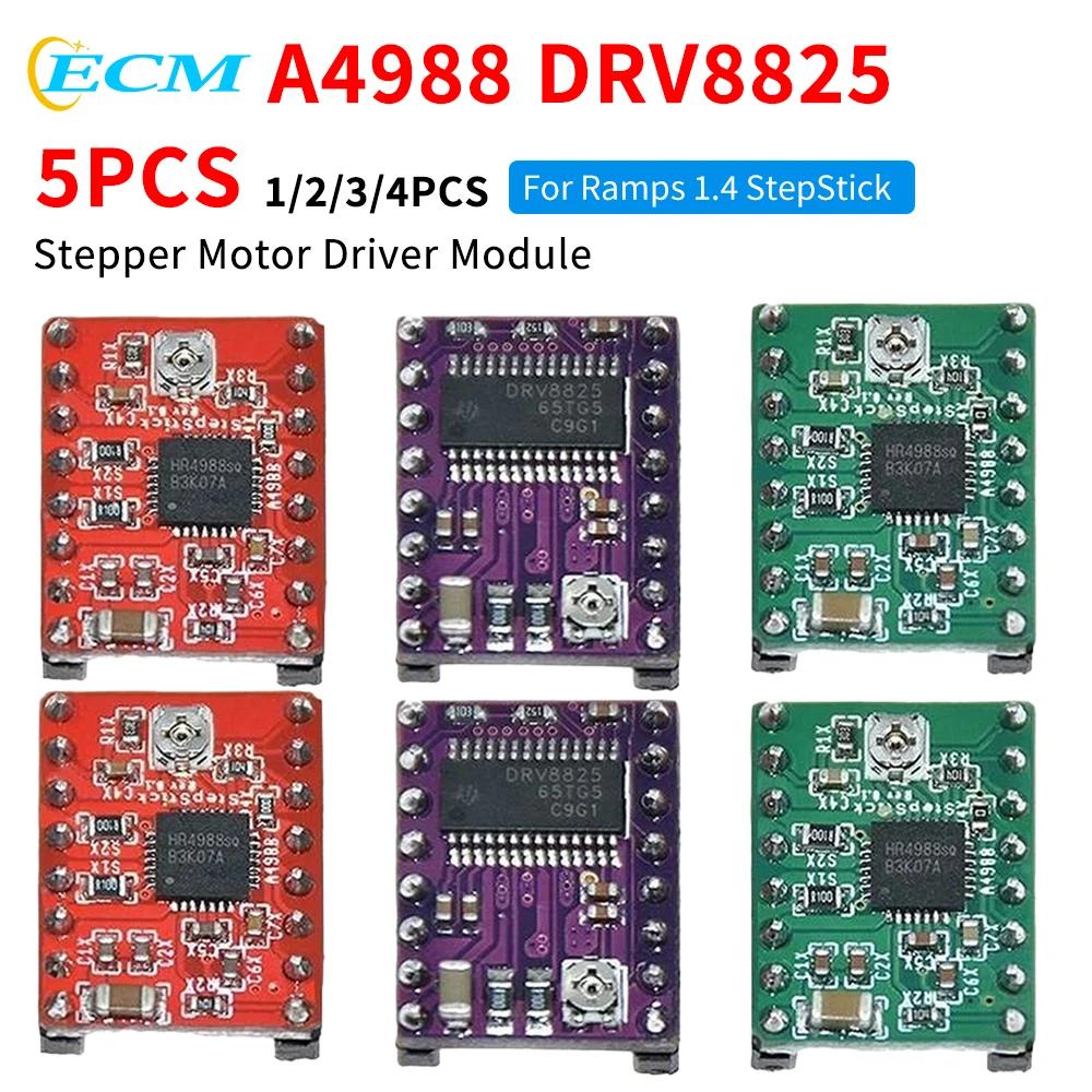 1-5pcs A4988 DRV8825 3D Printer Parts StepStick Stepper Motor Driver With Heat sink Carrier Reprap RAMPS 1.4 for 3D Printer