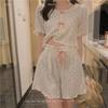 2023 Summer Women's Retro Floral Spaghetti Strap Long Pants Pajamas