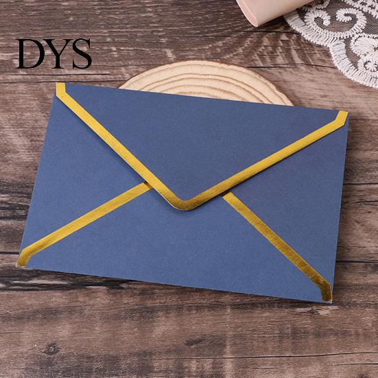 Professional Correspondence Supplies 5Pcs Western Style Envelopes with Gold Foil Trim, Offset Paper Invitation Decorative Gift Card for Wedding,