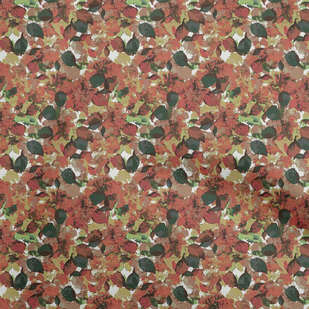 oneOone Cotton Poplin Dark Mustard Fabric Abstract Floral Quilting Supplies Print Sewing Fabric By The Yard 42 Inch