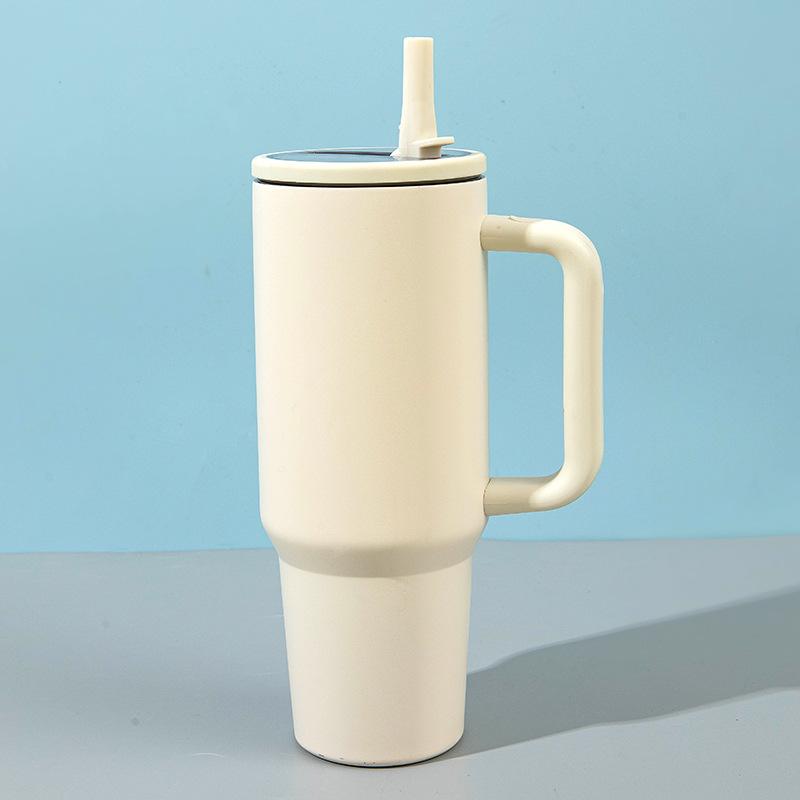 

40oz Car Cup Large-capacity Insulated Cup Folding Straw, Leak-proof Car Cup, Ice King Cup, Popular and Best-selling Water Cup 40oz бежевый