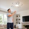 Deckenventilator mit Licht 5- E27 Schraubsockel Fernbedienung Energiesparender Ventilator-Licht-Kombination