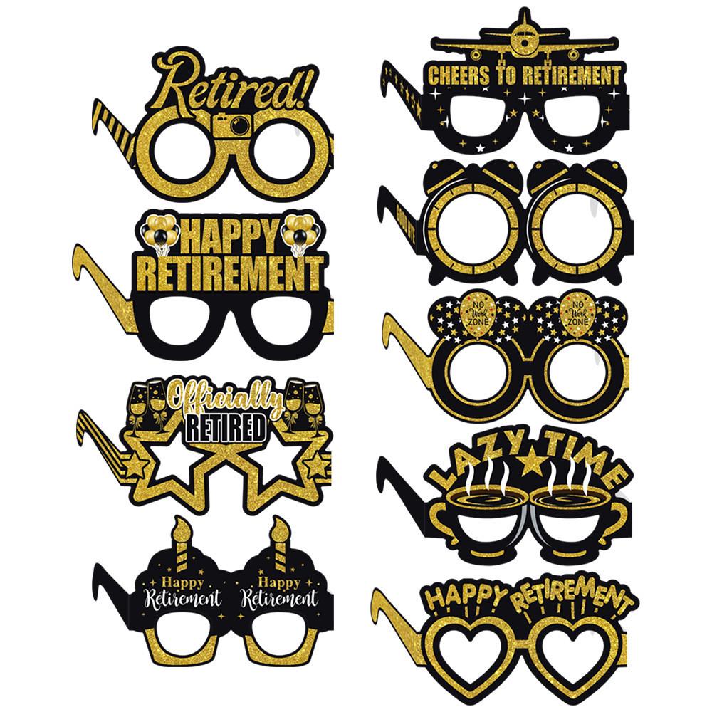 Decoration Paper Party Glasses Retirement Theme Game Photo Props Vzard Mask