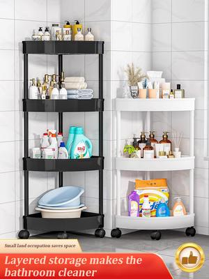 Badezimmer-Aufbewahrungswagen mit Rädern Küchen-Wohnzimmer-Aufbewahrungsregal Hohe Tragfähigkeit Wohnaccessoires