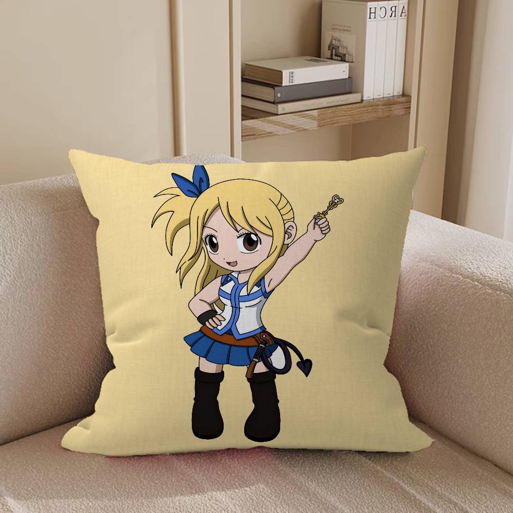 Anime Fairy Tail Stitch Lucky Dragon Pillow Cover Sofa Cushion Cover Home Room Decoration Children Gift