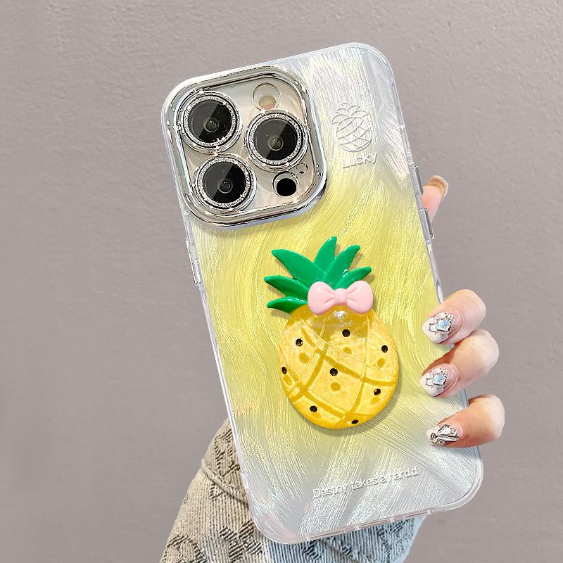 Peach Pineapple Doll Apply Apple 16 Mobile Case 13 Promax Feather Ins Style 15 Small Fresh 14/11