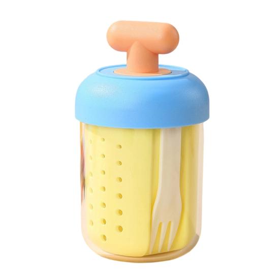 Portable Overnight Oats & Salad Jar with Built-In Fork 500ml Microwave-Safe Breakfast Bowl with Lid BPA-Free Fruit Cup for Meal Prep Travel