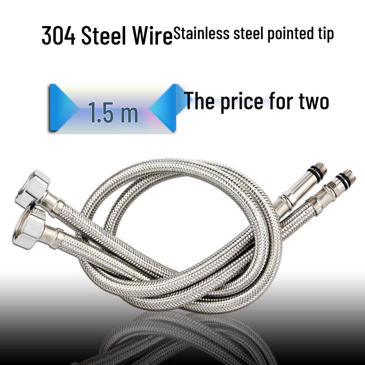 304 Stainless Steel Braided Explosion-Proof Faucet Angle Valve: Hot/Cold Water Inlet Hose