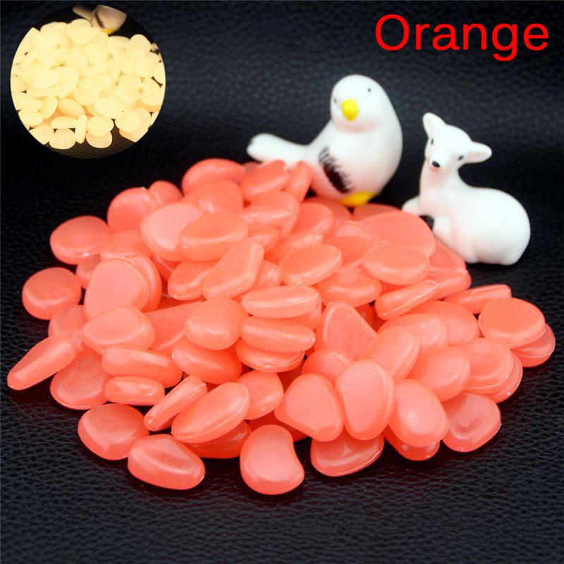 10/100pcs/lot Luminous Pebbles Rocks Garden Ornaments Stone Glow In The Dark Garden For Walkways Fish Tank Decorations