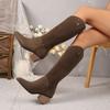 Women's Long Boots Autumn and Winter New Pointed Thick Heels Two Wear One-pedal Women's Boots