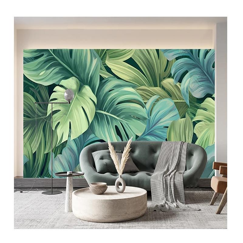 

Mural Modern Rainforest Plants Wallpaper Green Leaves Mural Bedroom Living Room Sofa Decor Wall Mural 200 cm(W) x 140 cm(H)