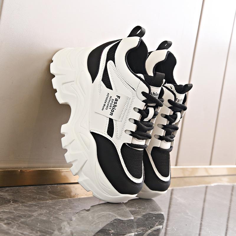 Women's Shoes New Spring Thick Sole Inner Height Increase Women's Small Height Sports Shoes Versatile