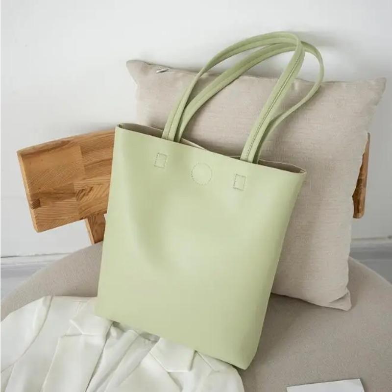 Female Bag New Soft Leather Tote Bag Student Wild Simple Large Capacity One-shoulder Handbag