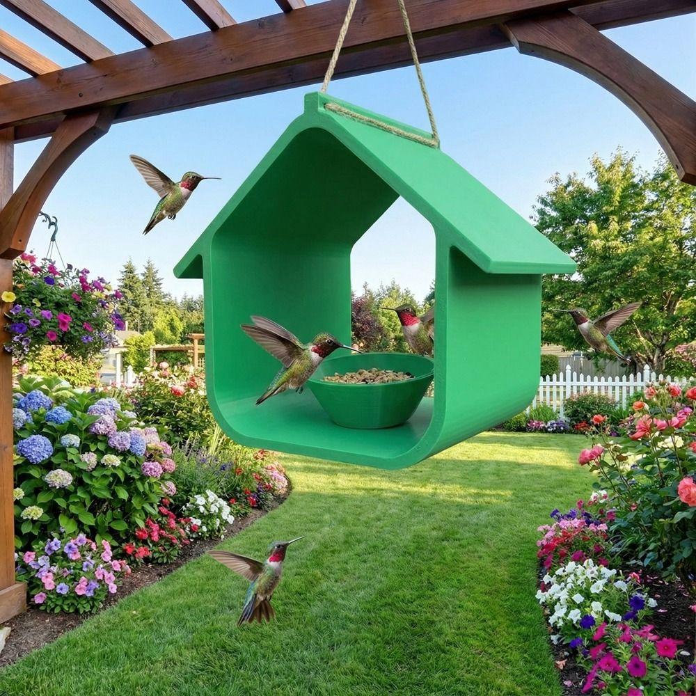 Weatherproof Bird Feeder House Plastic Wild Bird Habitat Bird Food Dispenser Terrace