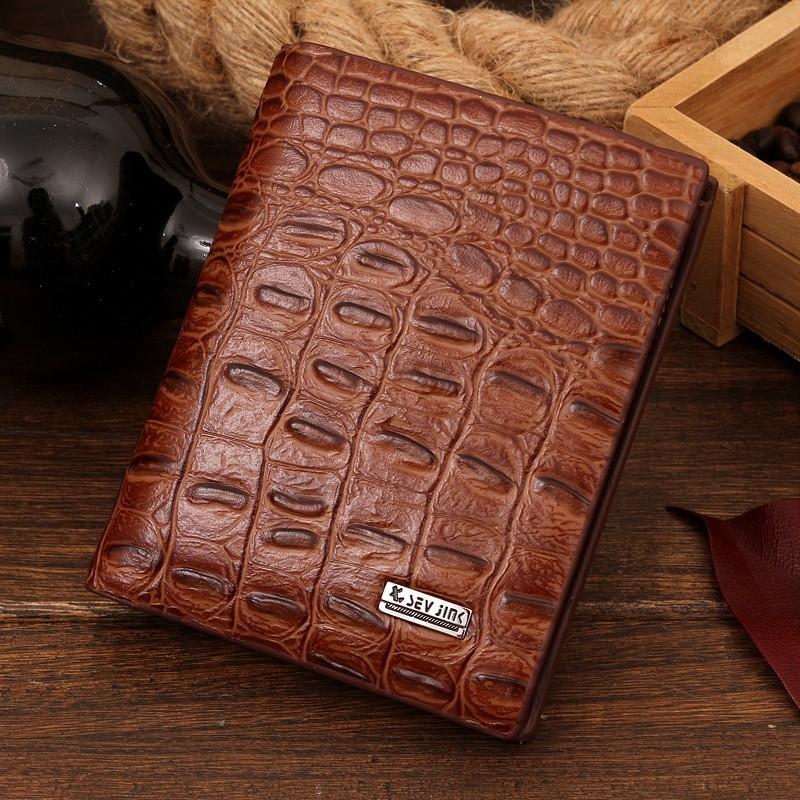Stylish Crocodile Pattern Pu Leather Men s Short Wallet Business Casual Horizontal Wallet