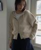 DEHEVE Two-Way Hood Zip-Up Knit [Beige]