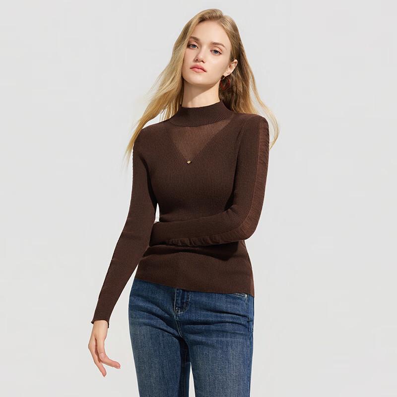 

Женский кружевной трикотажный свитер с полувысоким воротником L