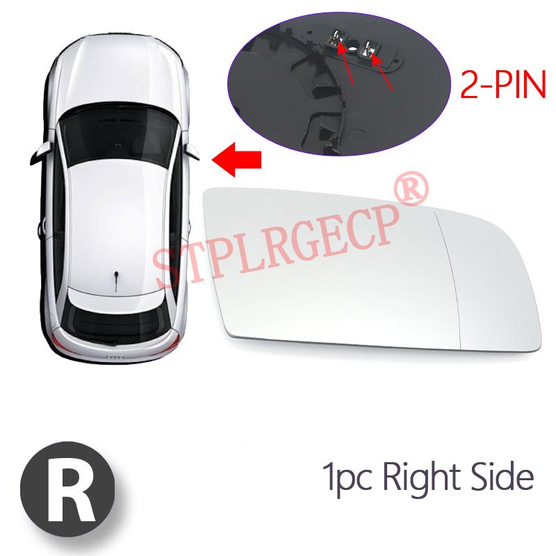 Pour BMW Série 5 6 E60 E61 E63 E64 2004-2010 – Verre de rétroviseur latéral chauffant de remplacement avec plaque