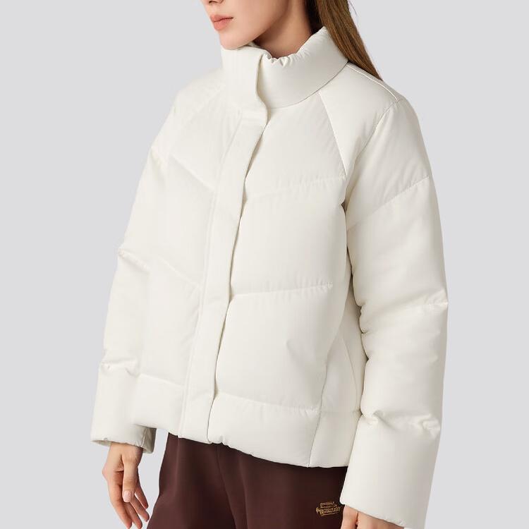 Skechers Warm Waterproof Anti-Static Short Down Jacket Women Outerwear Cotton-White L425W019-0074
