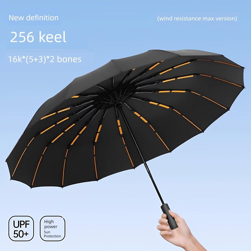 130cm Automatic Umbrella, Enlarged and Thickened, Foldable, Wind-Resistant, Extra-Large Umbrella for Men and Women, Upf50+, Dual-Use for Sun and Rain