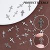 UNICRAFTALE About 60Pcs Cross Charm Crucifix Charm 6 Styles Stainless Steel Connector Charms Cross Links Crucifix Connector Charm Easter Theme