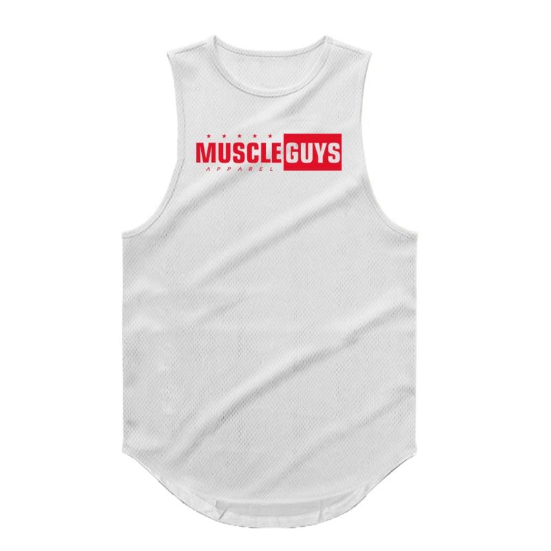 

Do The Work Muscleguys Летняя новая брендовая спортивная быстросохнущая рубашка для бодибилдинга и фитнеса с сеткой, модная дышащая крутая рубашка без рукавов XXL белый