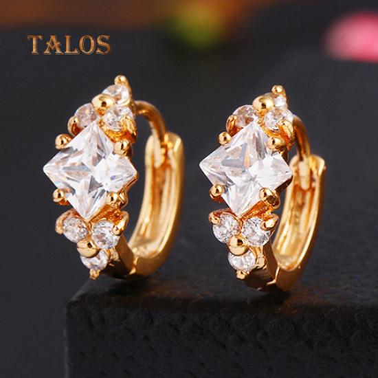 Luxury Shining Cubic Zirconia Hoop Eardrop Huggie Earring Jewelry Charm