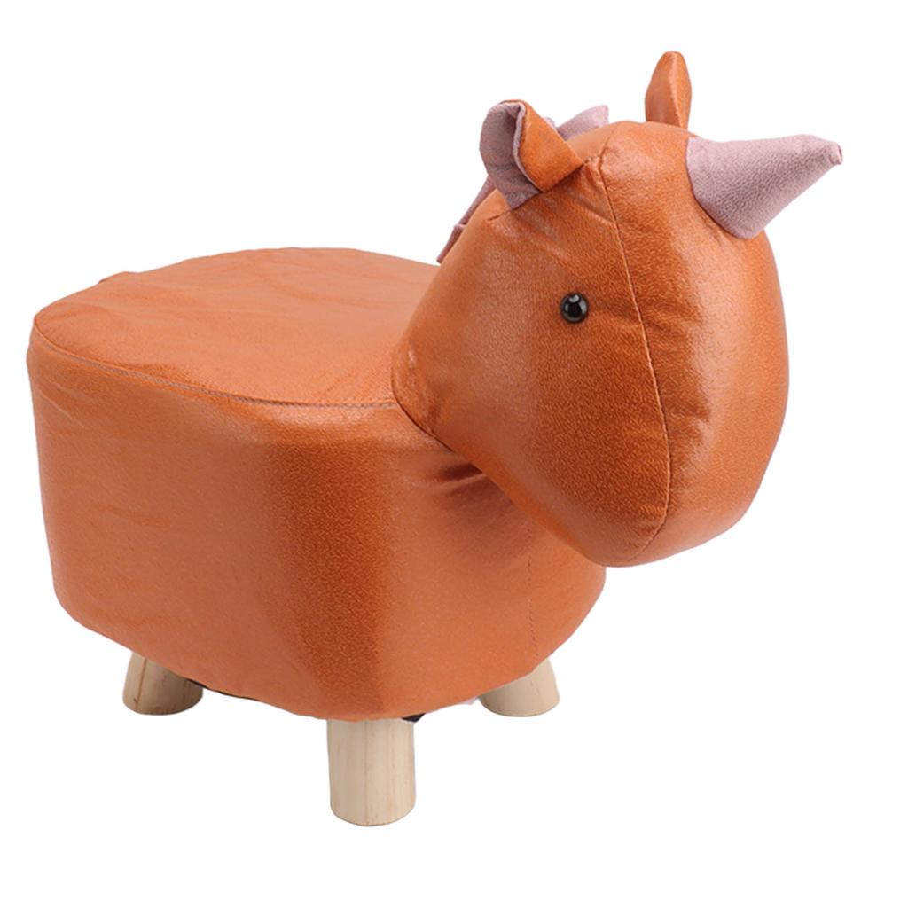 Cute Animal Footstool with Soft Padded Cushion and Prevent Slip Feet Small Footrest Stools for Kids Adults
