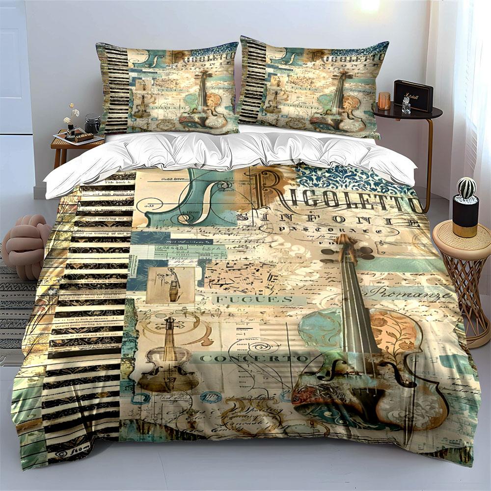 Musical Instruments and Notes. Bedding Sets Duvet Cover Sets Duvet Covers Pillowcases(1* Duvet Cover 2* Pillowcases Without Duvet Insert)