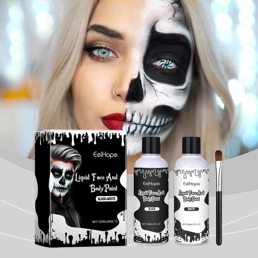 Halloween Party Quick-Dry Body Paint Liquid, Foundation Makeup, Clown Multicolor Body Paint Liquid