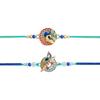 Rakhi for Brother Set 2 with Greeting Card Raksha Bandhan Bracelet for Bhai Multicolor Thread