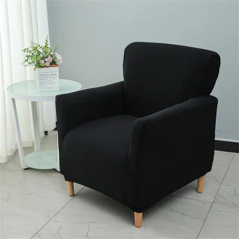 Solid Color Tub Club Armchair Cover Stretch Sloping Arm Back Slipcover Soft Single Small Chair Seater Sofa Covers For Home Club