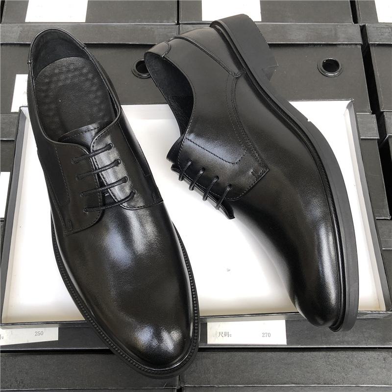 Leather Shoes Men'S Business Dress Leather Breathable British Style Men'S Suit Work Shoes Groom Wedding Shoes Pointed