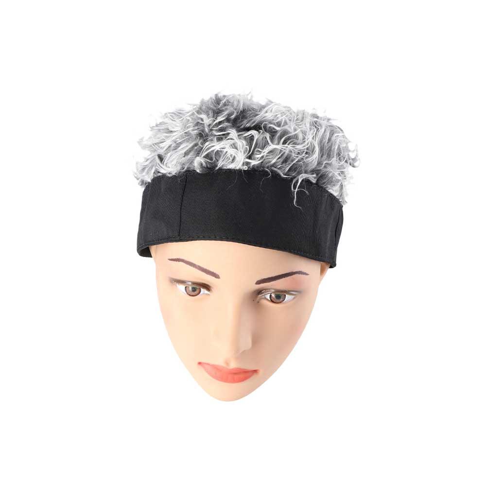 Fluffy Adult Women Unisex Fun Short Hair Caps Camouflage Hat Wigs Beanie Wig Hat Fake Hair Hat
